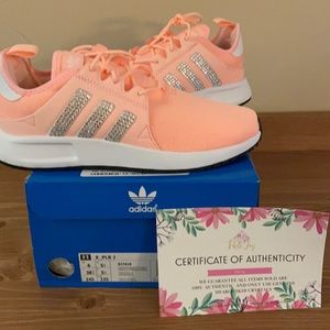 Adidas orange sherbet with bling size W6 2018